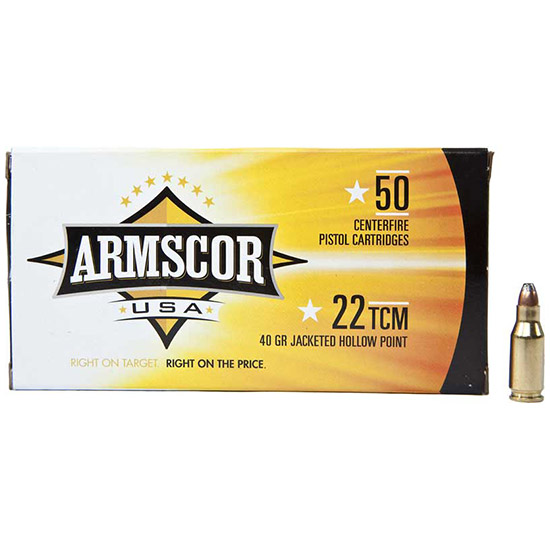 ARMSCOR AMMO 22TCM 40GR JHP 50/20 - Sale